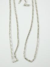 PAIR HEAVY SILVER NECK CHAINS
