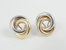 TWO-COLOUR GOLD EARRINGS