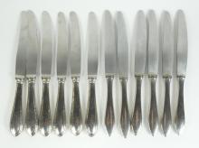 SET SILVER-HANDLED KNIVES