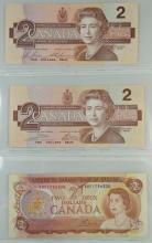 UNCIRCULATED CANADIAN $2 NOTES