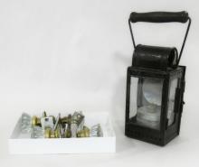 GLASS DOORKNOBS AND MINER'S LANTERN