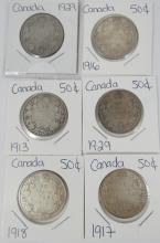 20 CANADIAN SILVER 50-CENTS