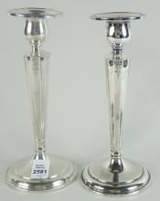 PAIR SILVER CANDLESTICKS