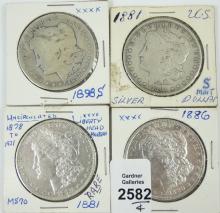 4 U.S. SILVER DOLLARS