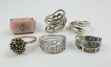 6 STERLING RINGS