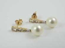 TWO PAIRS PEARL EARRINGS
