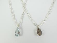 2 STERLING PENDANT NECKLACES