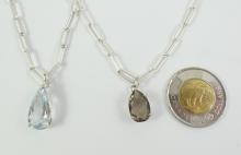 2 STERLING PENDANT NECKLACES