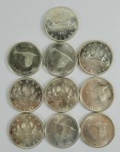 10 CANADIAN SILVER DOLLARS