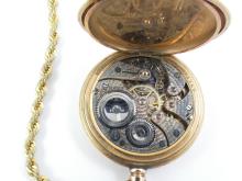 ANTIQUE HUNTING CASE WATCH & CHAIN