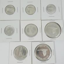 8 CANADIAN SILVER COINS