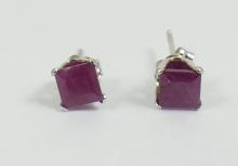 PAIR RUBY EARRINGS