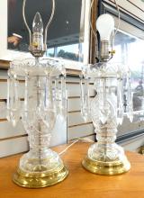 PAIR OF LUSTRE TABLE LAMPS