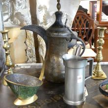 FIVE PIECES OF METAL WARE