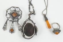 STERLING SILVER AMBER JEWELLERY
