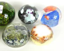 9 VINTAGE ARTISAN PAPERWEIGHTS