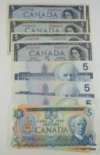CANADIAN $5 NOTES