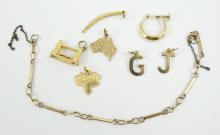YELLOW GOLD CHARMS, ETC.