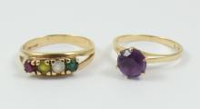 2 GEMSTONE RINGS