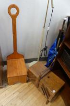 SEWING BOX, STEP STOOL AND FLOOR LAMP