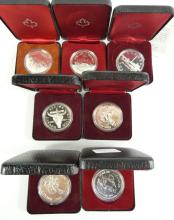 7 CANADIAN PROOF SILVER DOLLARS