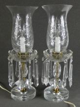 PAIR CRYSTAL LAMPS