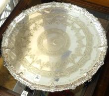 IRISH SILVER PLATE SERVING TRAY
