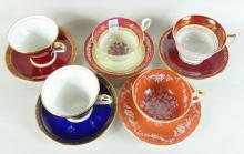 7 ENGLISH CUPS & SAUCERS