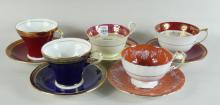 7 ENGLISH CUPS & SAUCERS