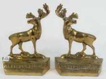 PAIR CAST METAL BOOKENDS