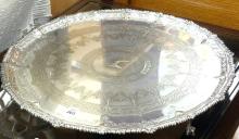 IRISH SILVER PLATE SERVING TRAY