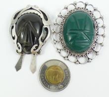 2 SILVER BROOCH/PENDANTS