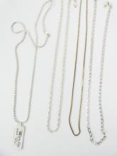 4 STERLING NECK CHAINS