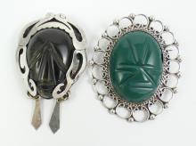 2 SILVER BROOCH/PENDANTS