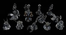 THIRTEEN CRYSTAL FIGURINES