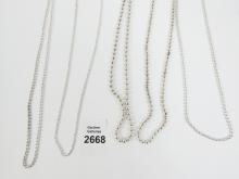 5 STERLING NECK CHAINS