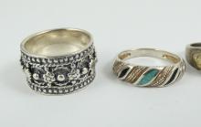 4 STERLING SILVER RINGS