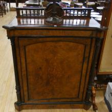 19TH CENTURY BURL WALNUT PIER CABINET