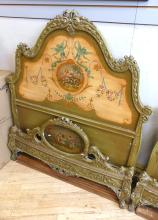 PAIR OF PAINTED FRENCH BEDS