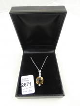 TOPAZ & DIAMOND PENDANT NECKLACE