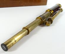 CASED MOUNTED TELESCOPE CIRCA 1880