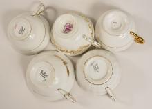 5 ENGLISH CUPS & SAUCERS