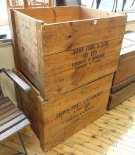 TWO LARGE WOODEN CRATES