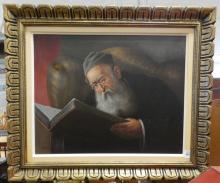 FRAMED "RABBI" OIL PAINTING