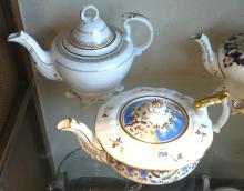 FOUR 19TH CENTURY ENGLISH TEAPOTS