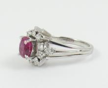 PLATINUM RUBY & DIAMOND RING