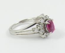 PLATINUM RUBY & DIAMOND RING