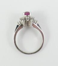 PLATINUM RUBY & DIAMOND RING