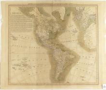 IMPORTANT LEWIS & CLARK MAP OF THE AMERICAS CIRCA 1815