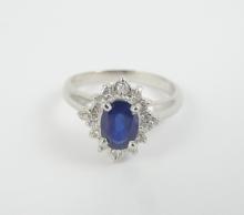 SAPPHIRE & DIAMOND PLATINUM RING